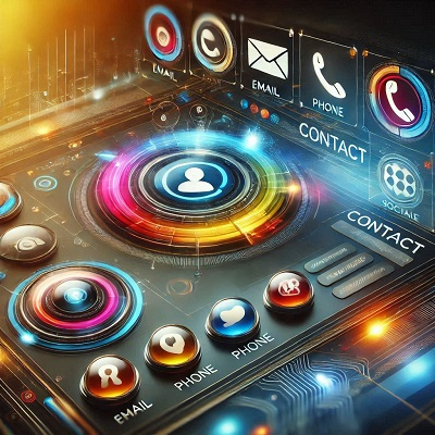 Futuristic image of  contact by phone